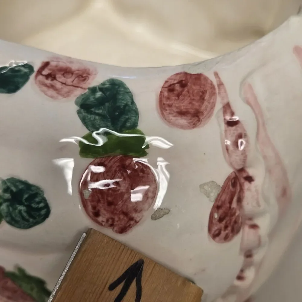 Mama Bear Cubs Strawberry Dress Ceramic  Cookie Jar 10.5